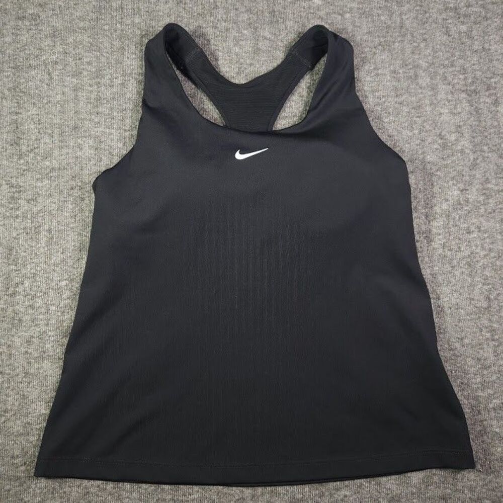 Nike Women's M Black Dri-FIT Swoosh Medium-Support Padded Sports Bra Tank Top